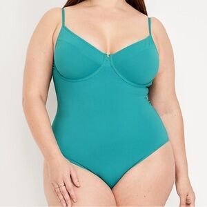 Textured One-Piece Balconette Swimsuit